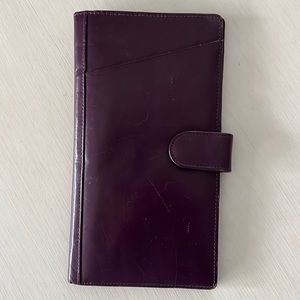 Genuine Leather Purple Travel Wallet